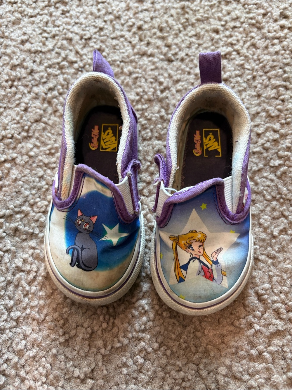 B72 6C Vans Kids Purple Sailor Moon Slip-On Shoes